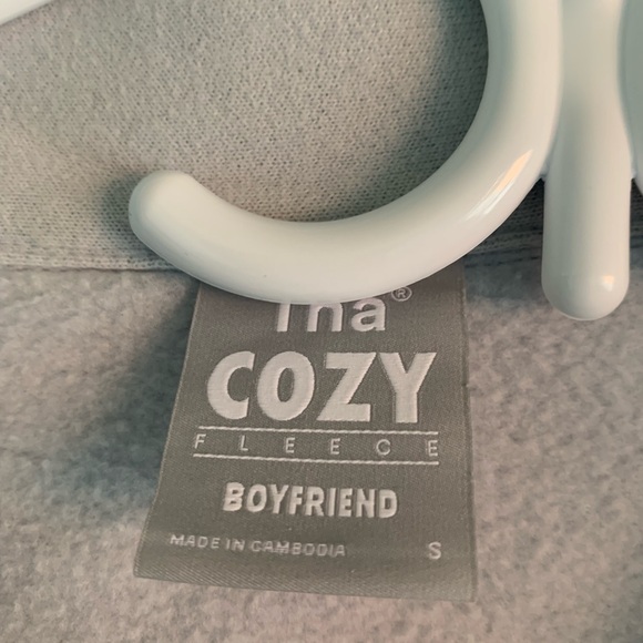 TNA Cozy Fleece Boyfriend Polo, Size S - Picture 2 of 3